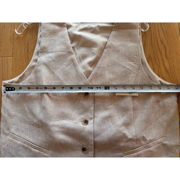 NWT Old Navy A Stone'S Throw White Linen-Blend Button-Front Vest Womens Size L - Picture 9 of 10